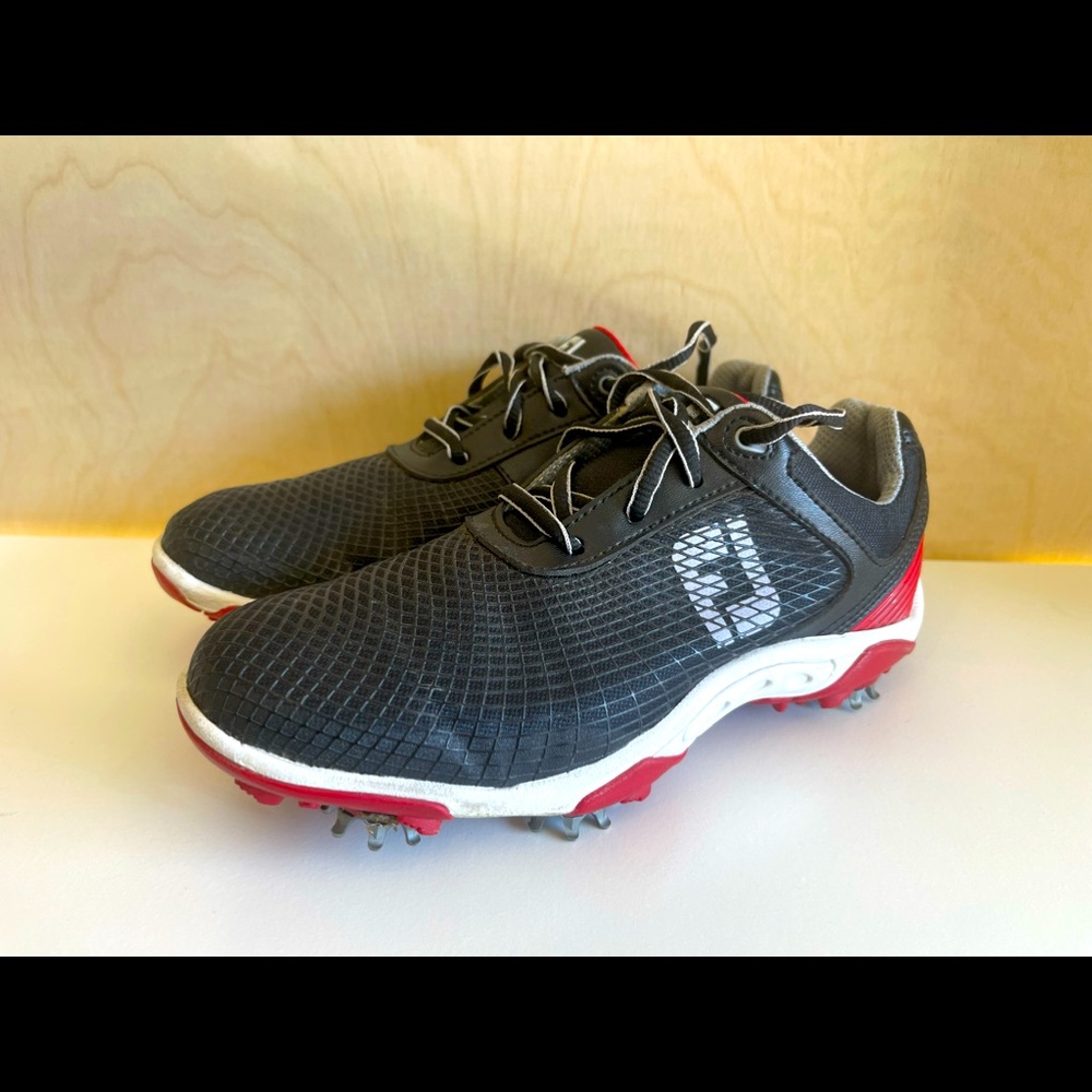 FOOTJOY FJ  Hyperflex 45099 Golf Shoes Youth Junior Size 3M Black Red & Gray